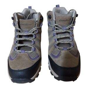 Eddie Bauer Astoria Hiking Boots Gray‎ Purple Lace Up Trail Trek Shoes US 9M